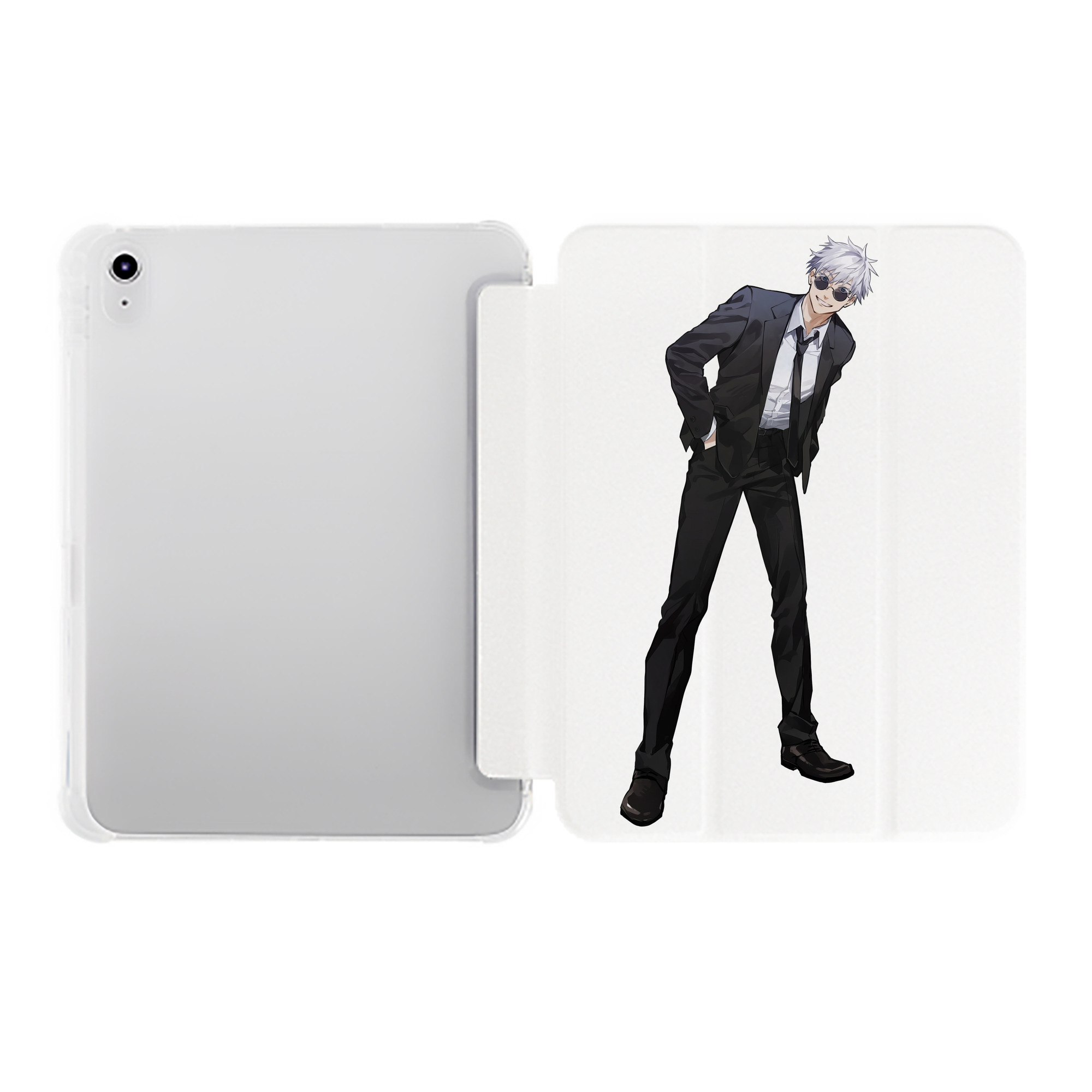 （画像用） 呪術廻戦 Jujutsu Kaisen IPad ケース ペン収納付き 三つ折りスタンド PUレザー×シリコン 対応機種9.5/10.5/10.9インチ